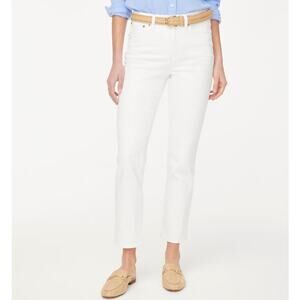 J.Crew Essential Straight Leg Jeans WMNS 27 White Denim Mid-Rise All-Day Stretch